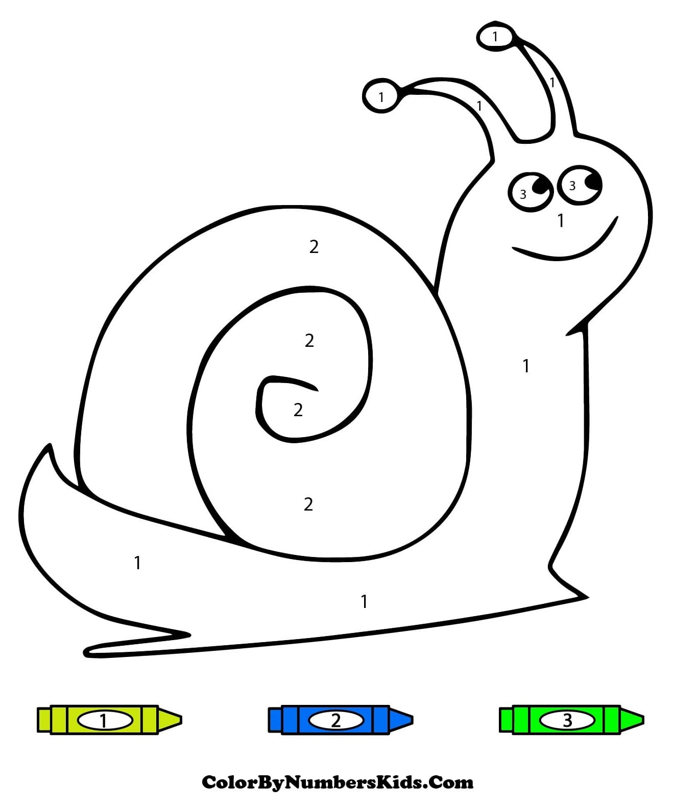 Little Snail Color By Number