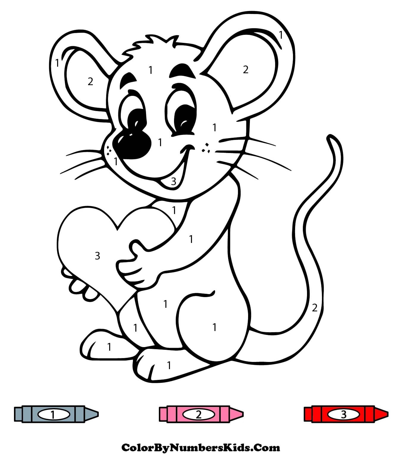 Love Mouse Color By Number