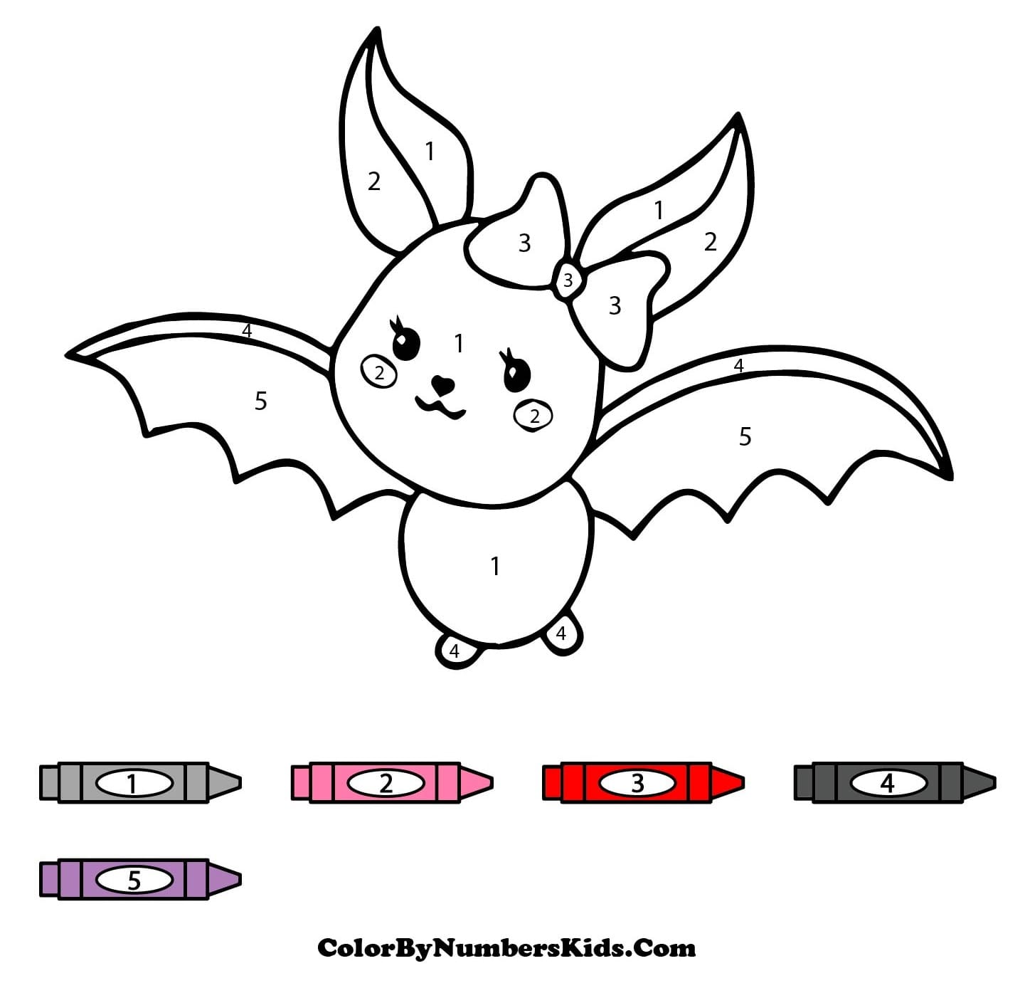 Lovely Bat Color By Number