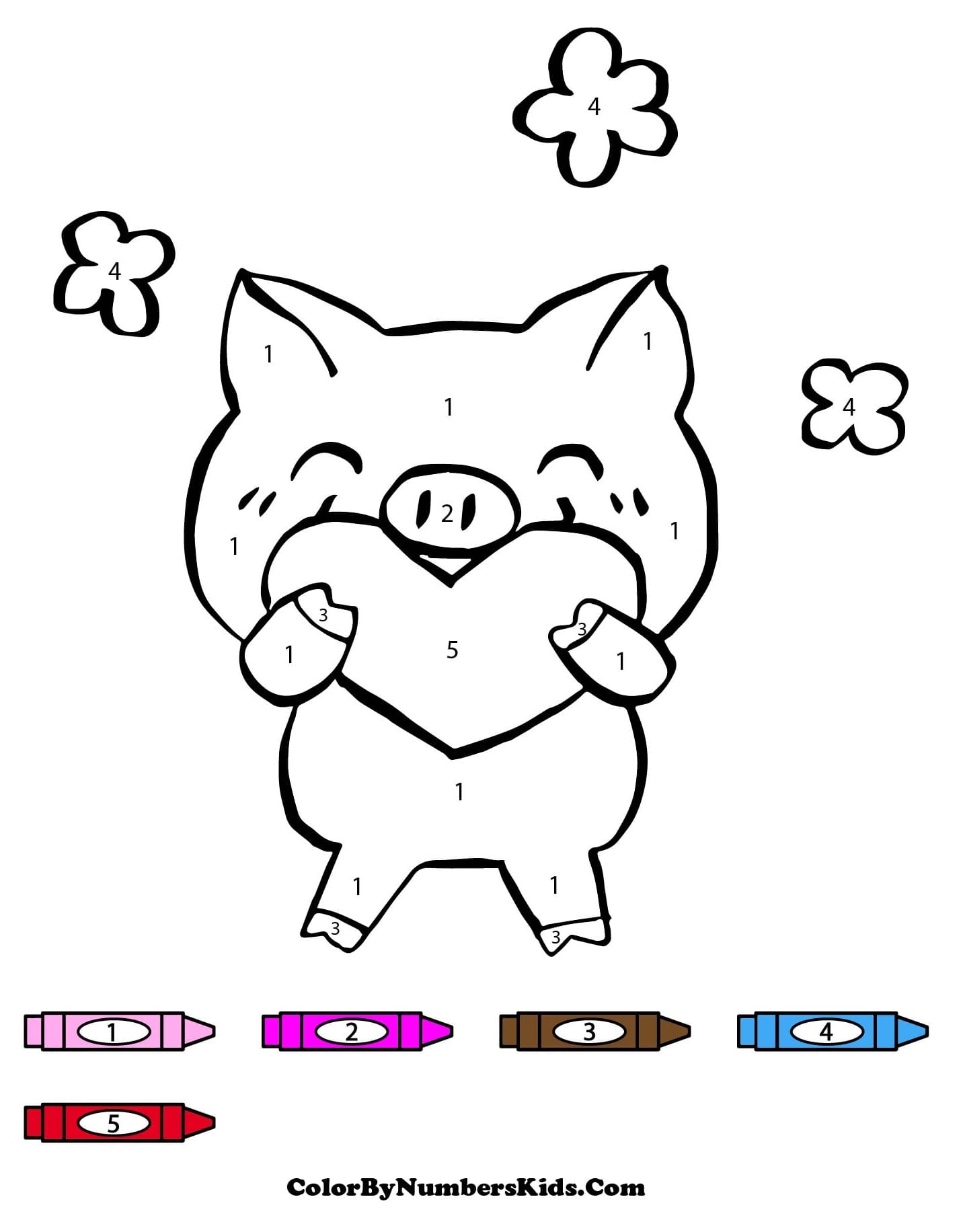 Lovely Pig Color By Number