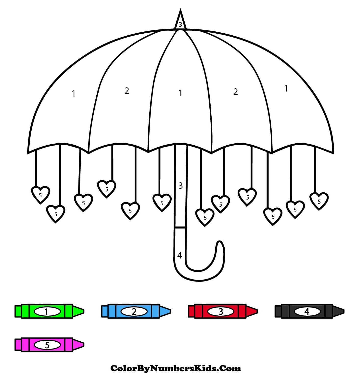 Lovely Umbrella Color By Number