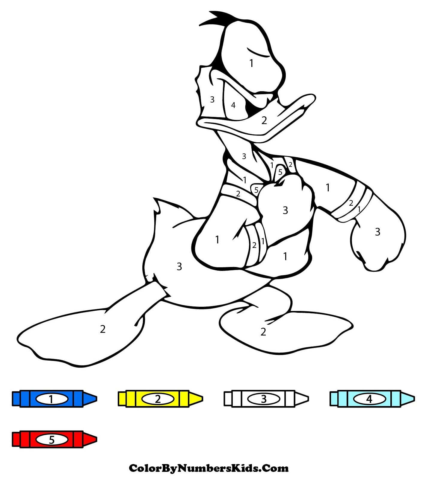 Mad Donald Duck Color By Number