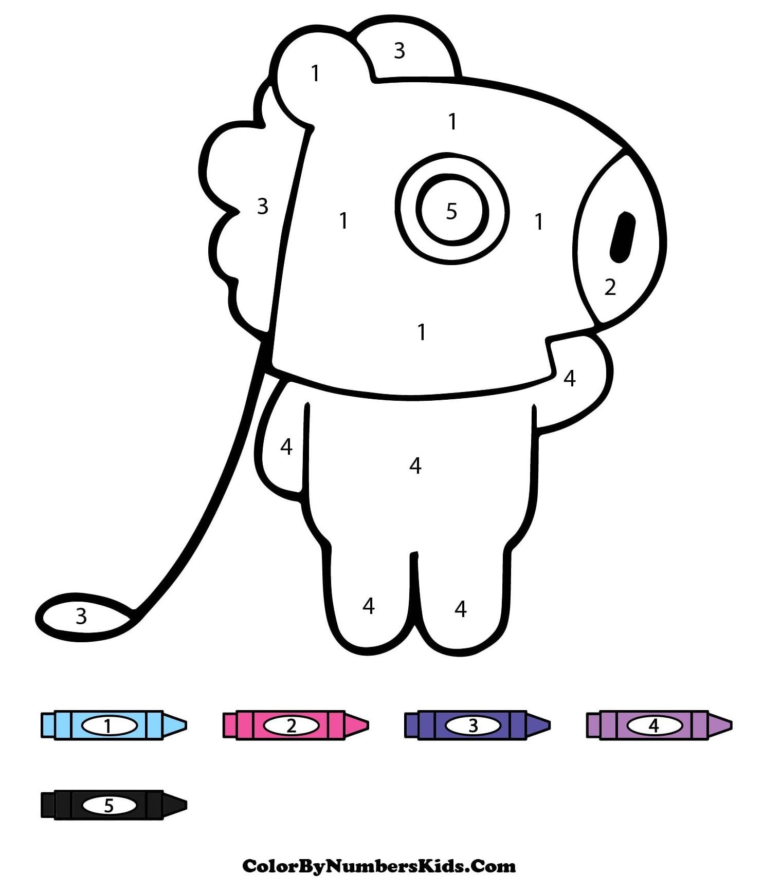 Mang from BT21 Color By Number