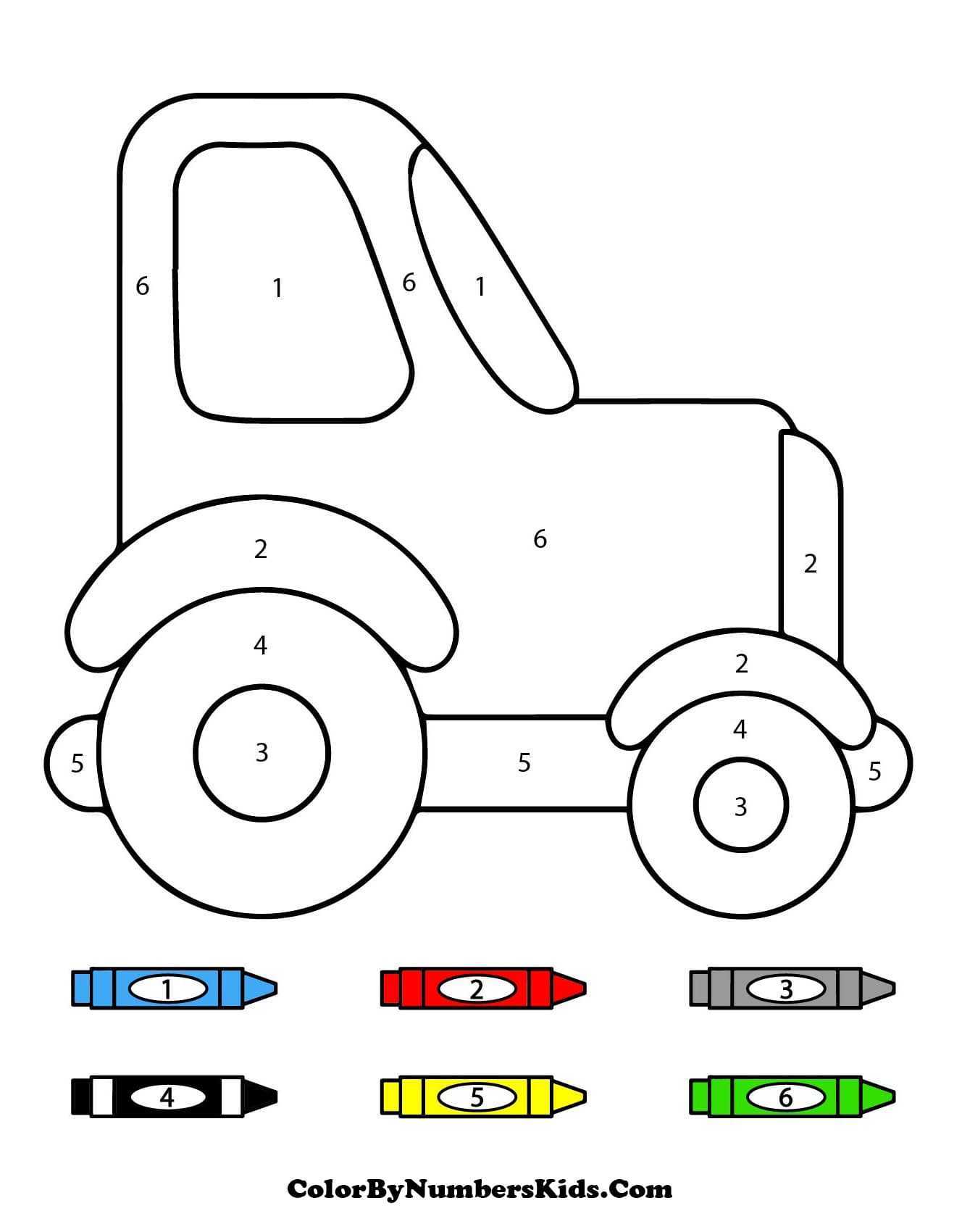 Mini Car Color By Number