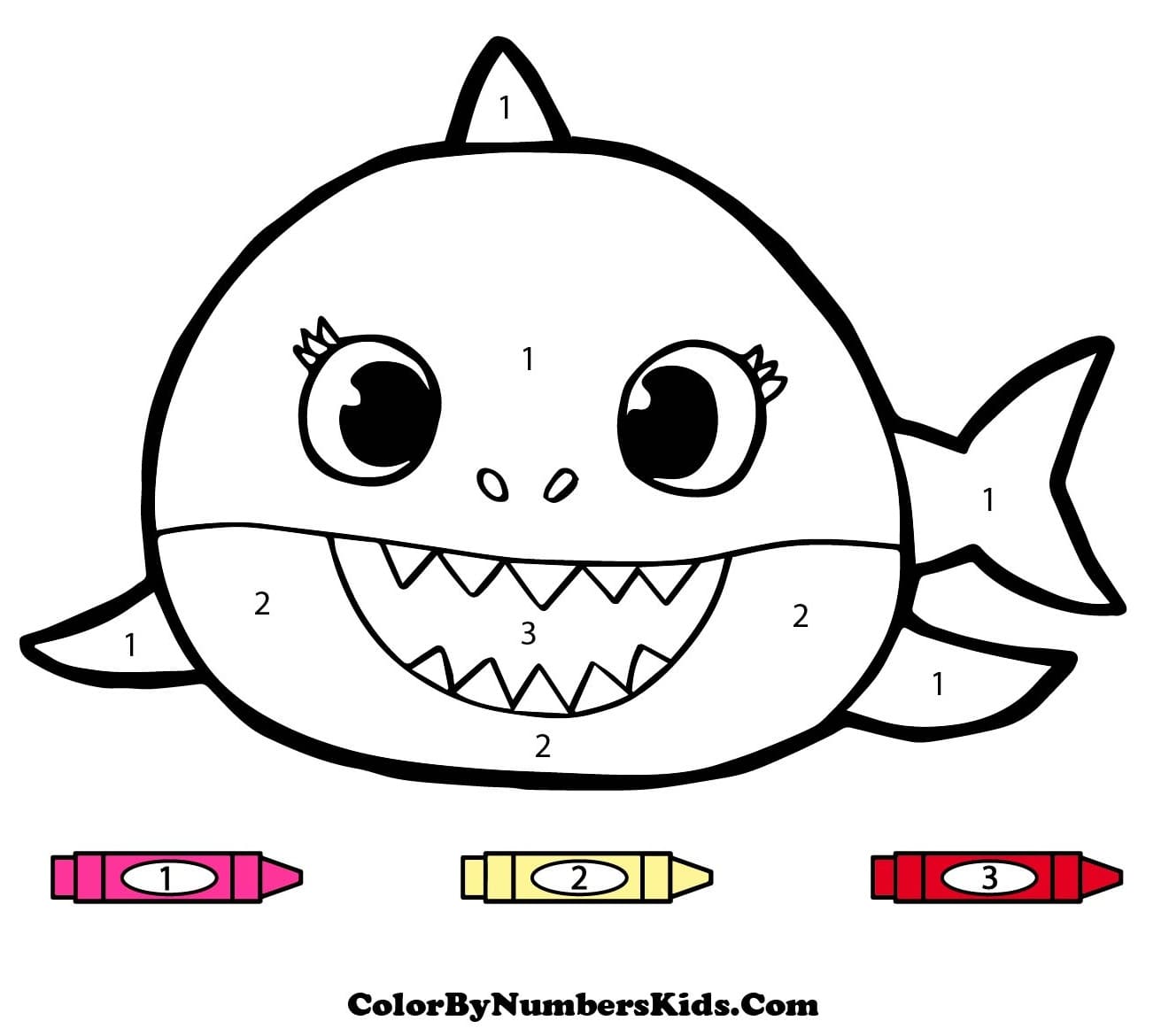 Mommy Shark Color By Number