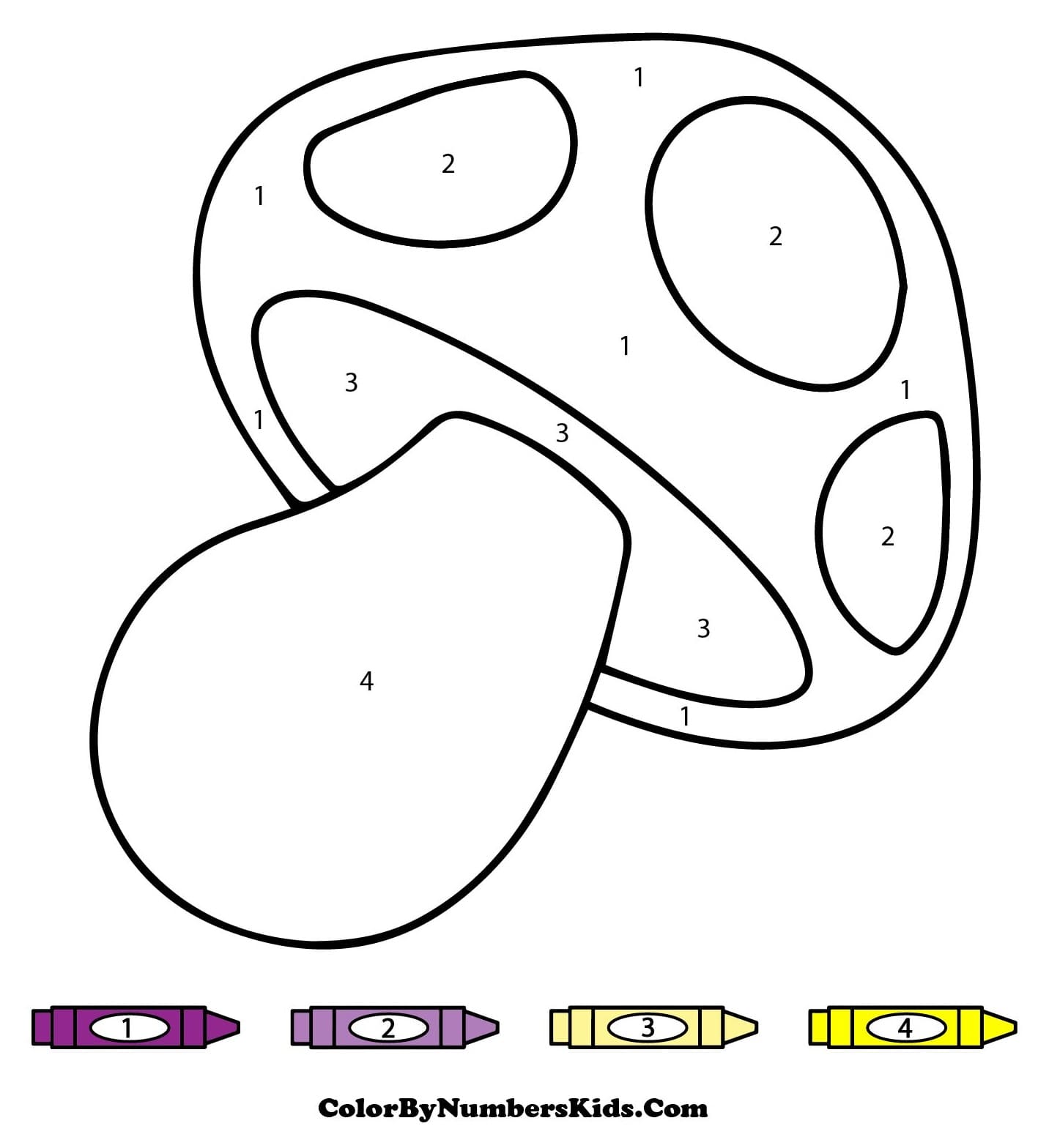 Mushroom Color By Number Worksheet