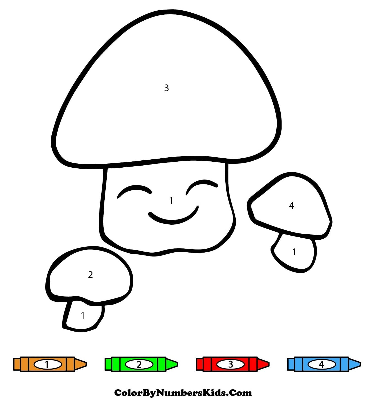 Mushroom Family Color By Number