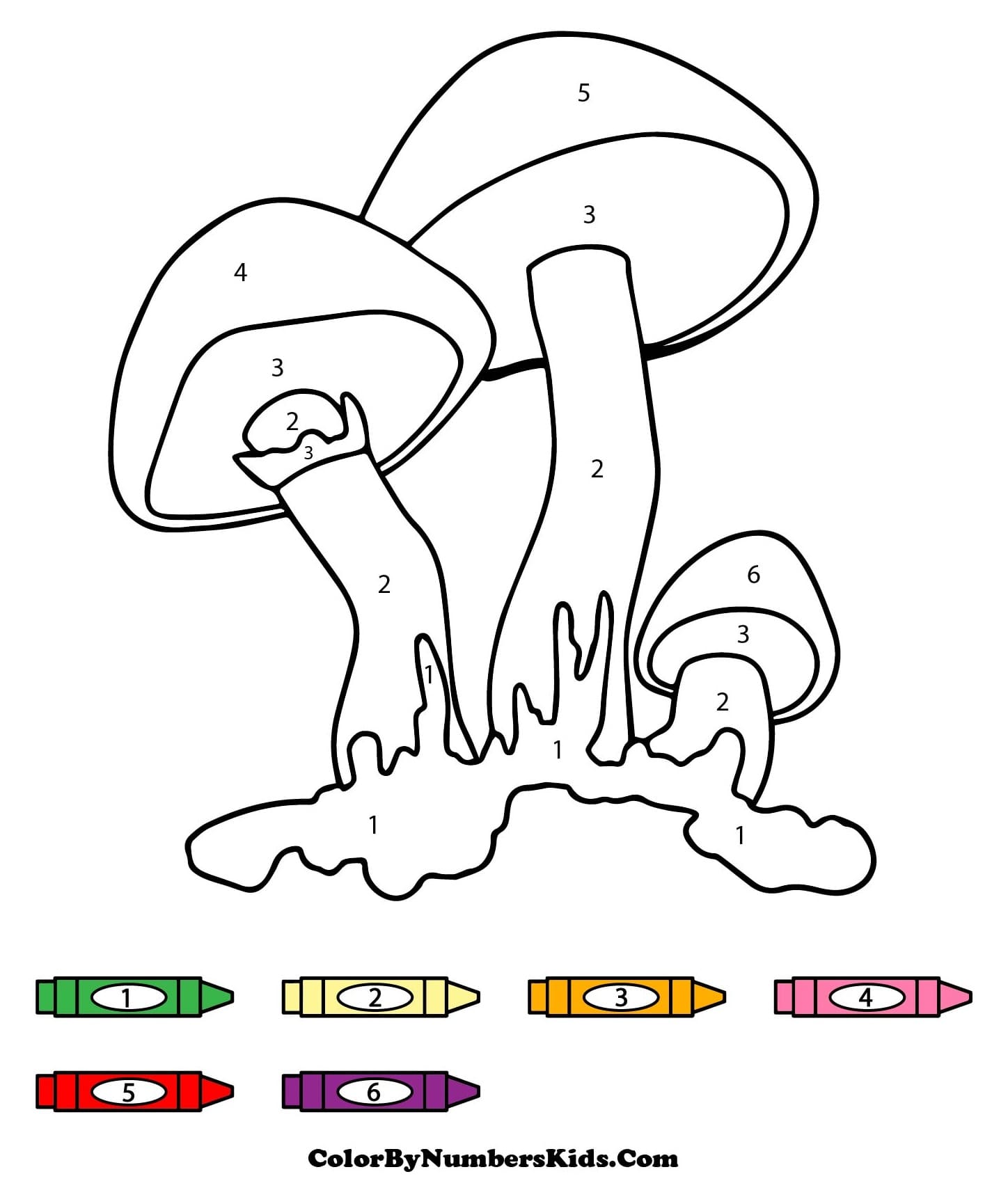 Mushrooms Color By Number
