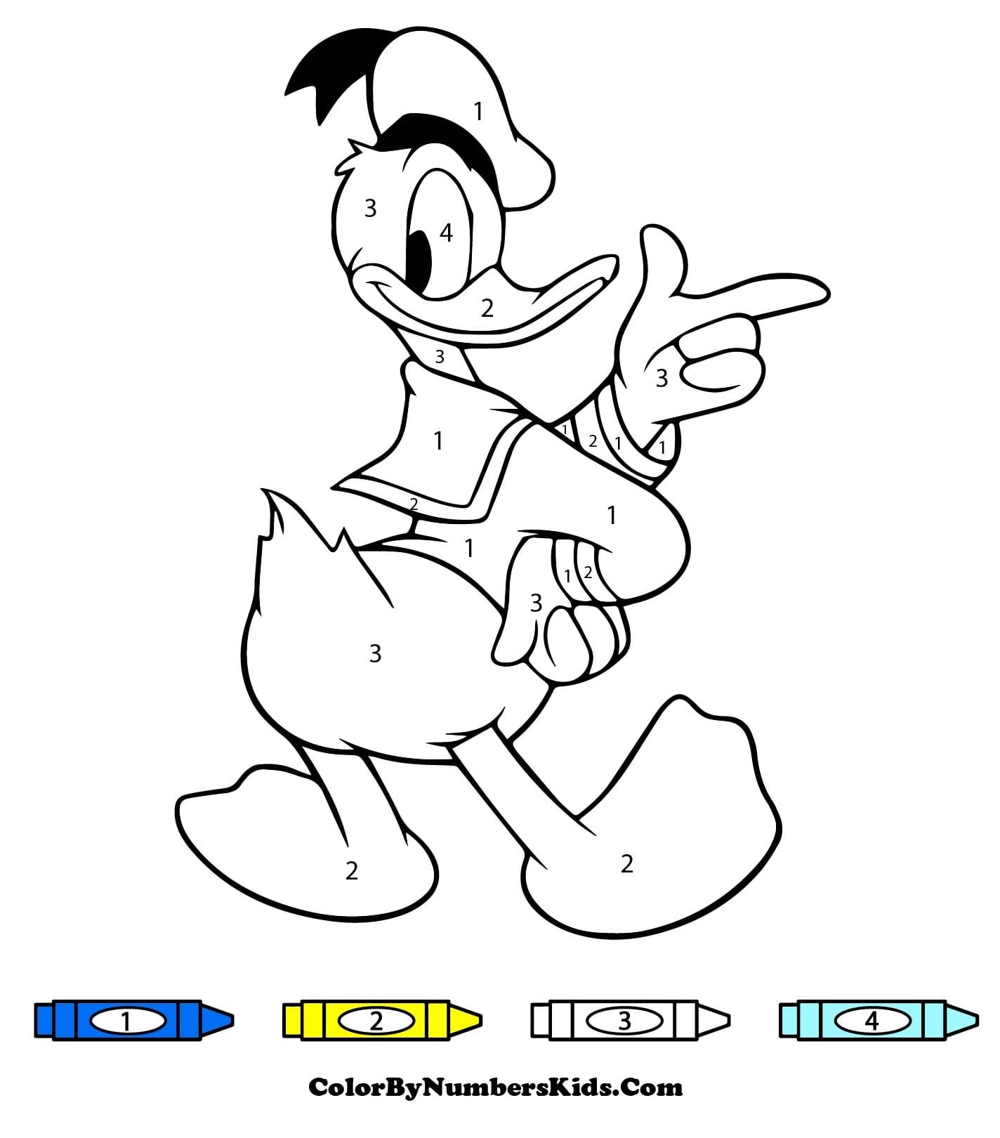 Nice Donald Duck Color By Number