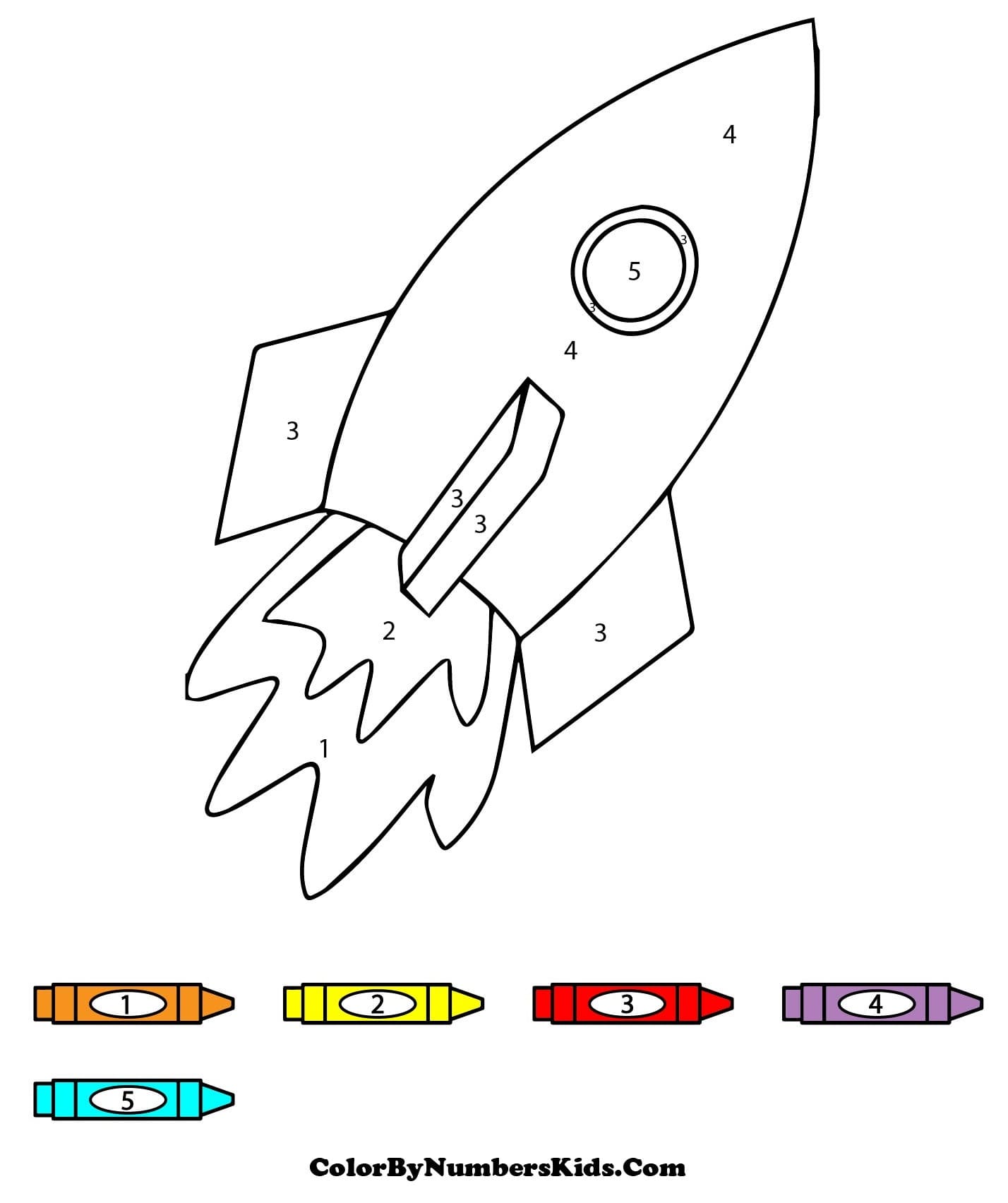 Nice Rocket Color By Number