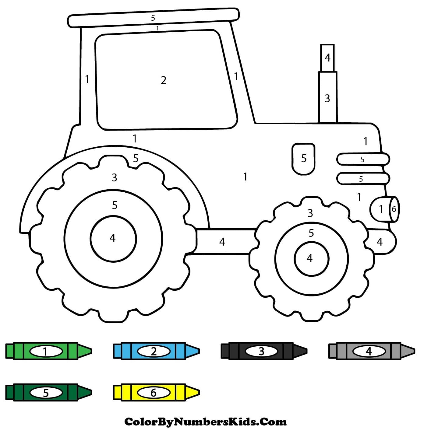 Nice Tractor Color By Number