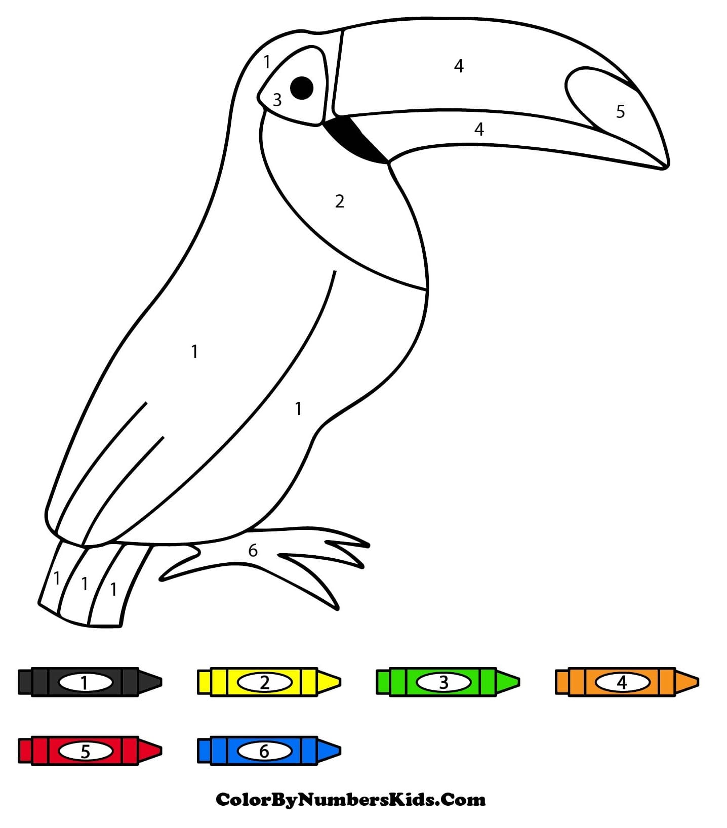 Normal Toucan Color By Number