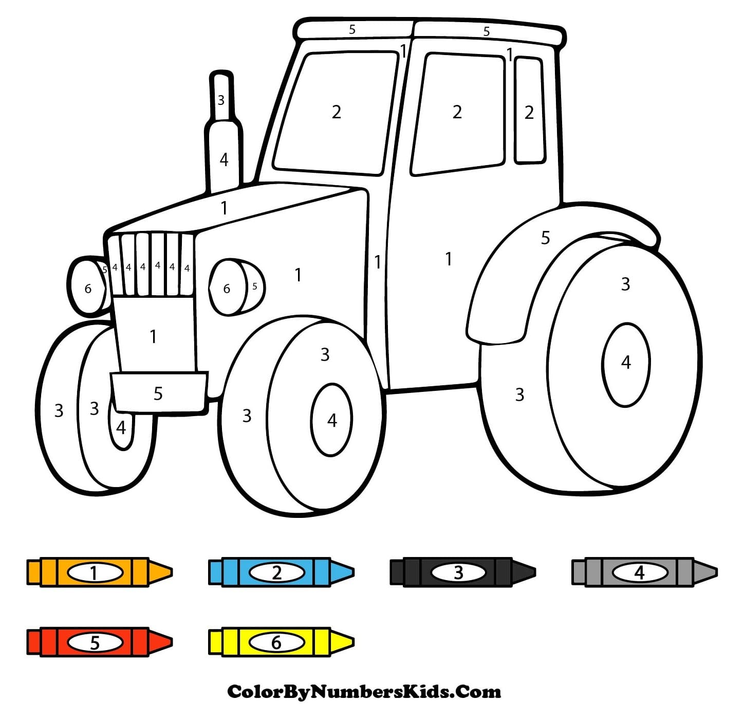 Normal Tractor Color By Number