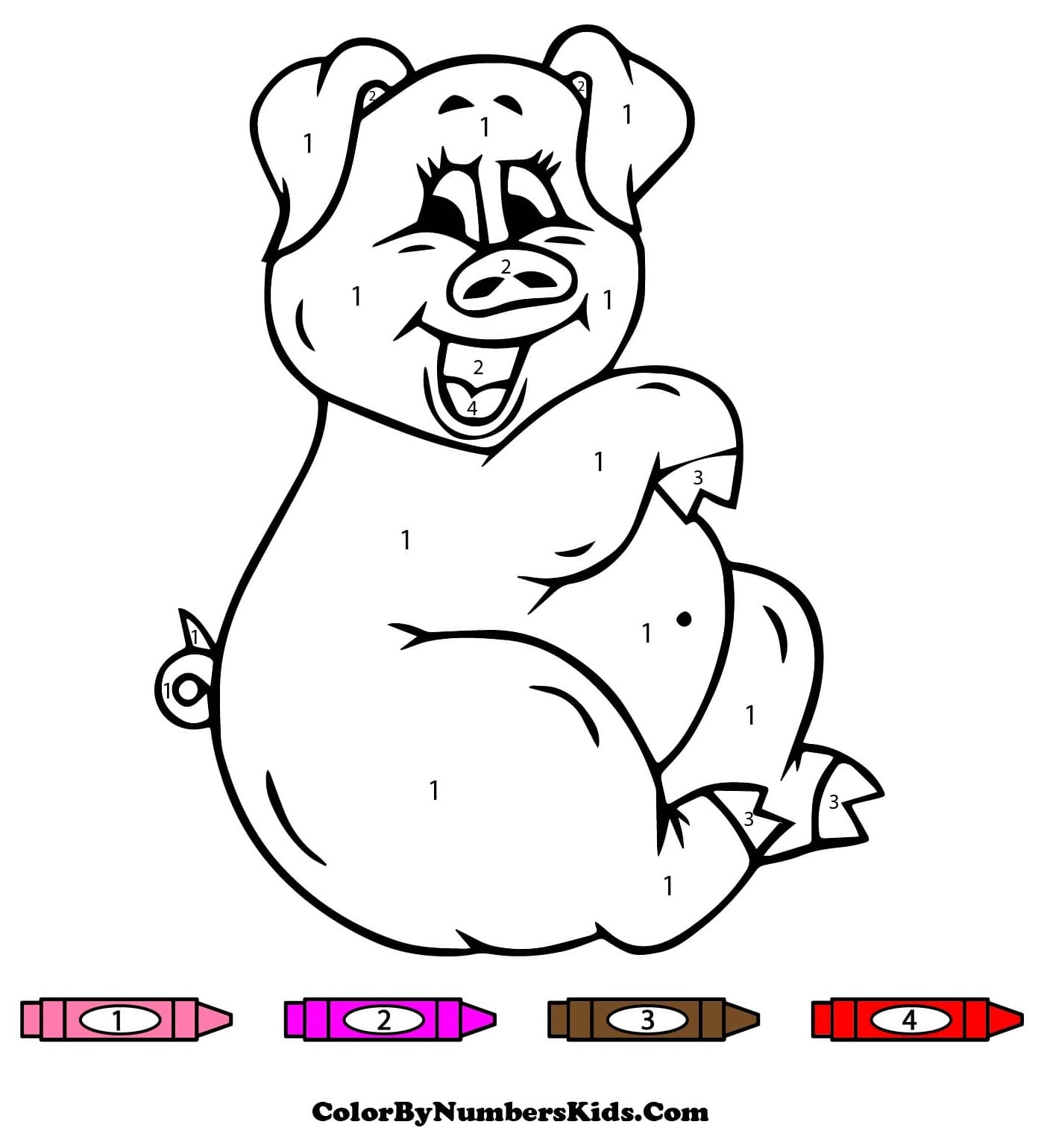 Pig Color By Number Worksheet