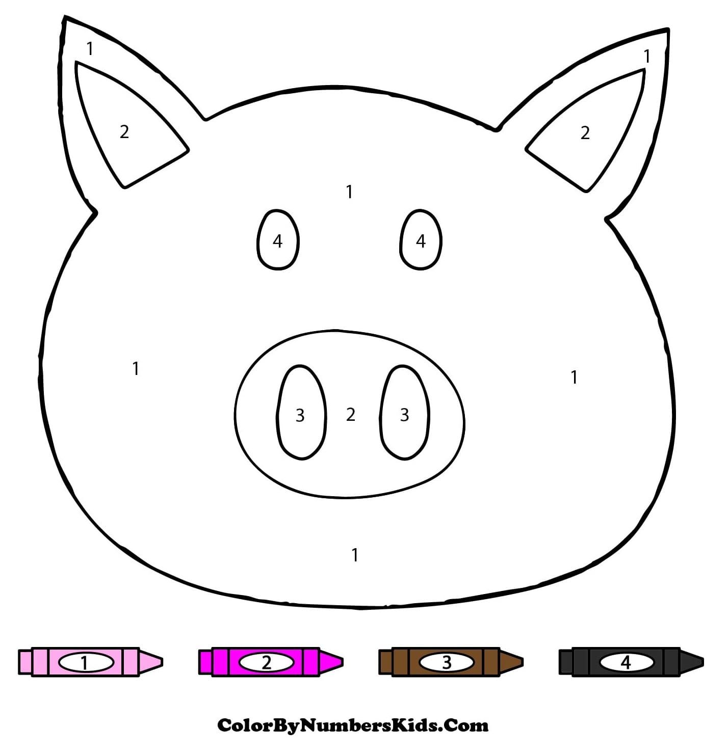 Pig Face Color By Number