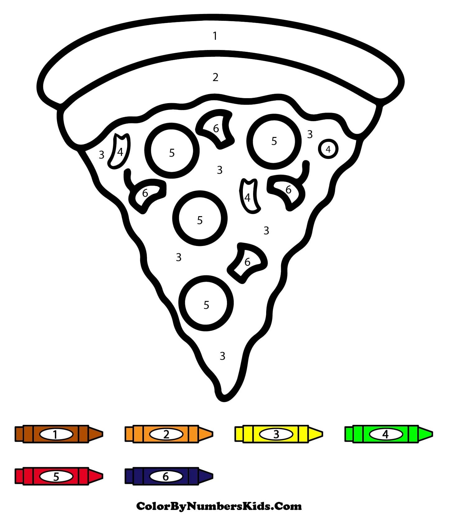 Pizza Color By Number For Kid