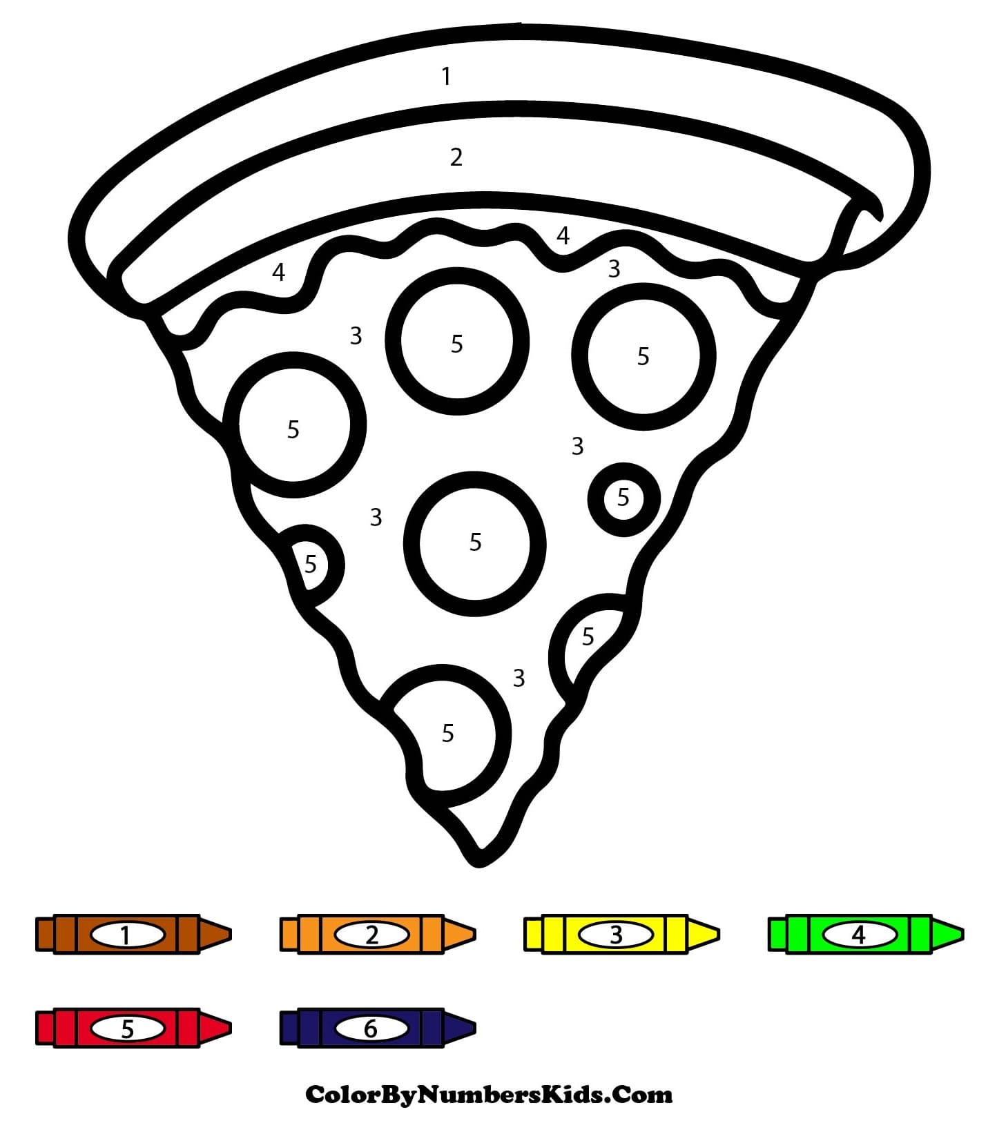 Pizza Color By Number Printable