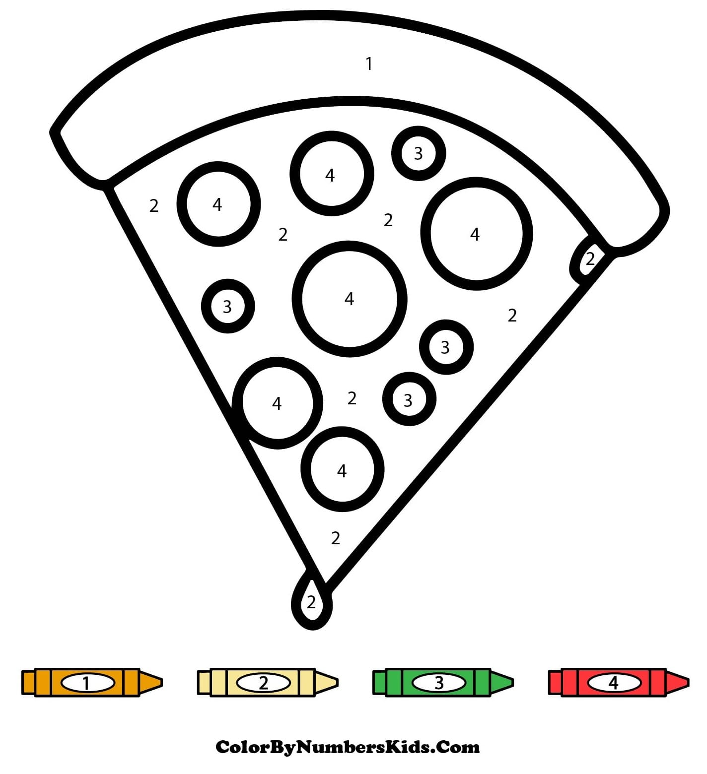 Pizza Slice Color By Number