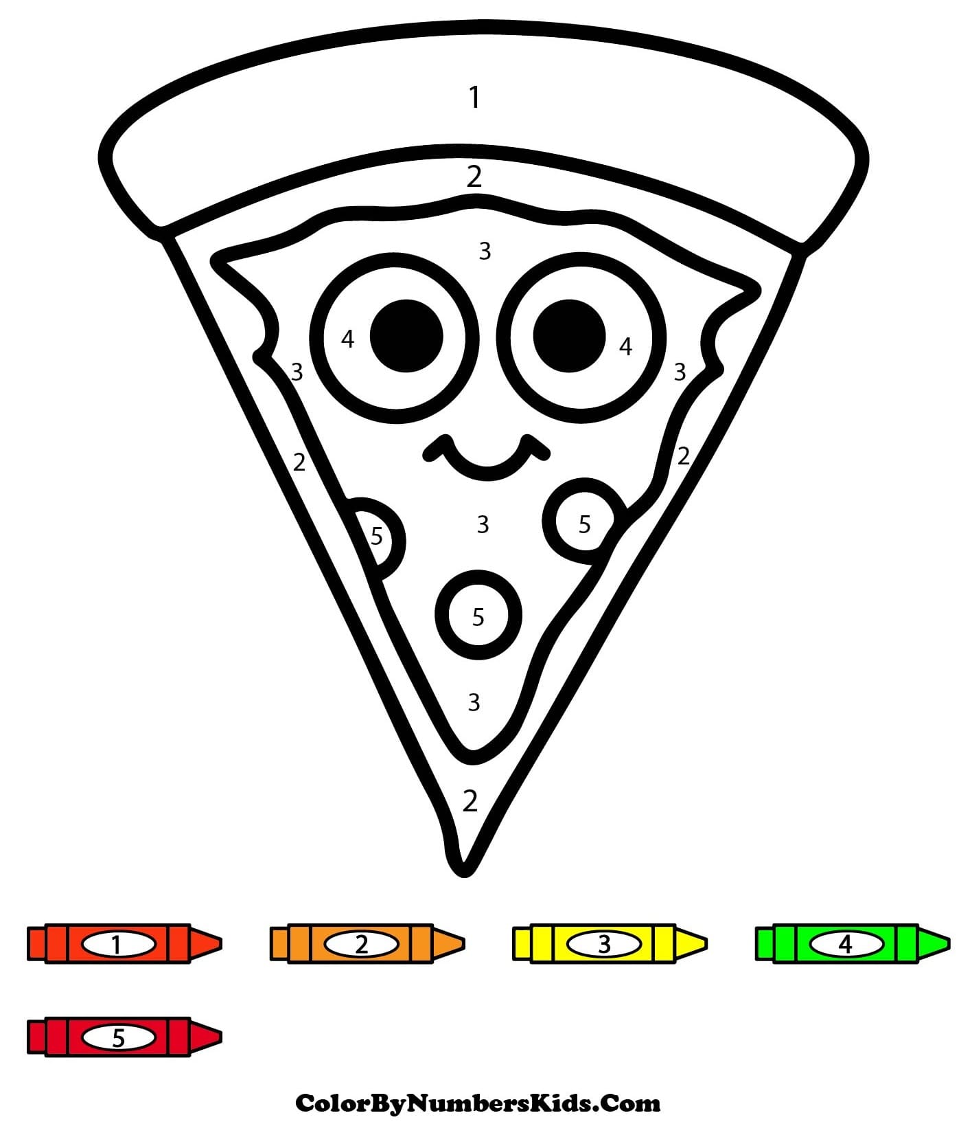 Pizza Smile Color By Number