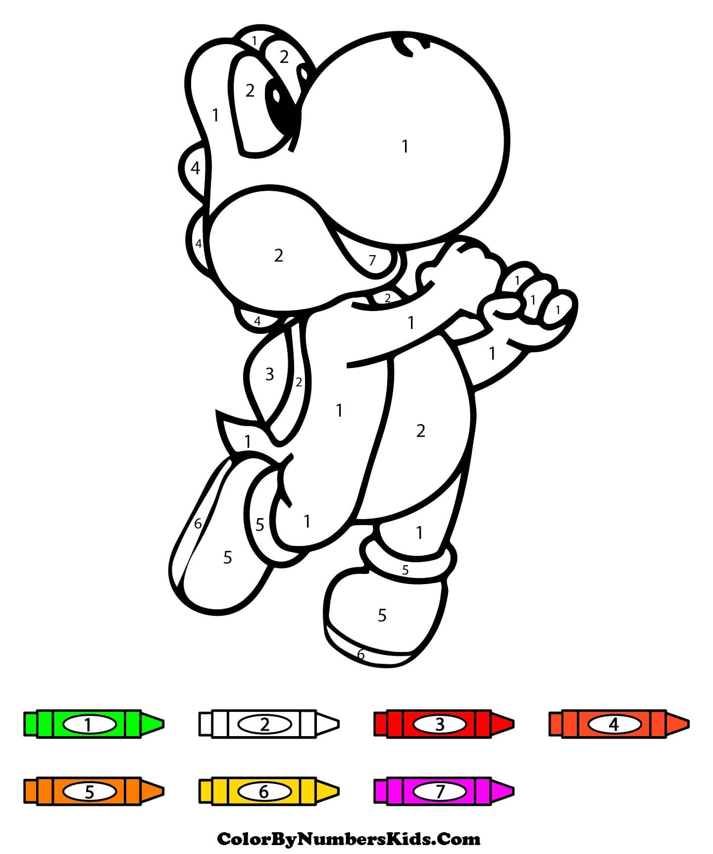 Playful Yoshi Color By Number