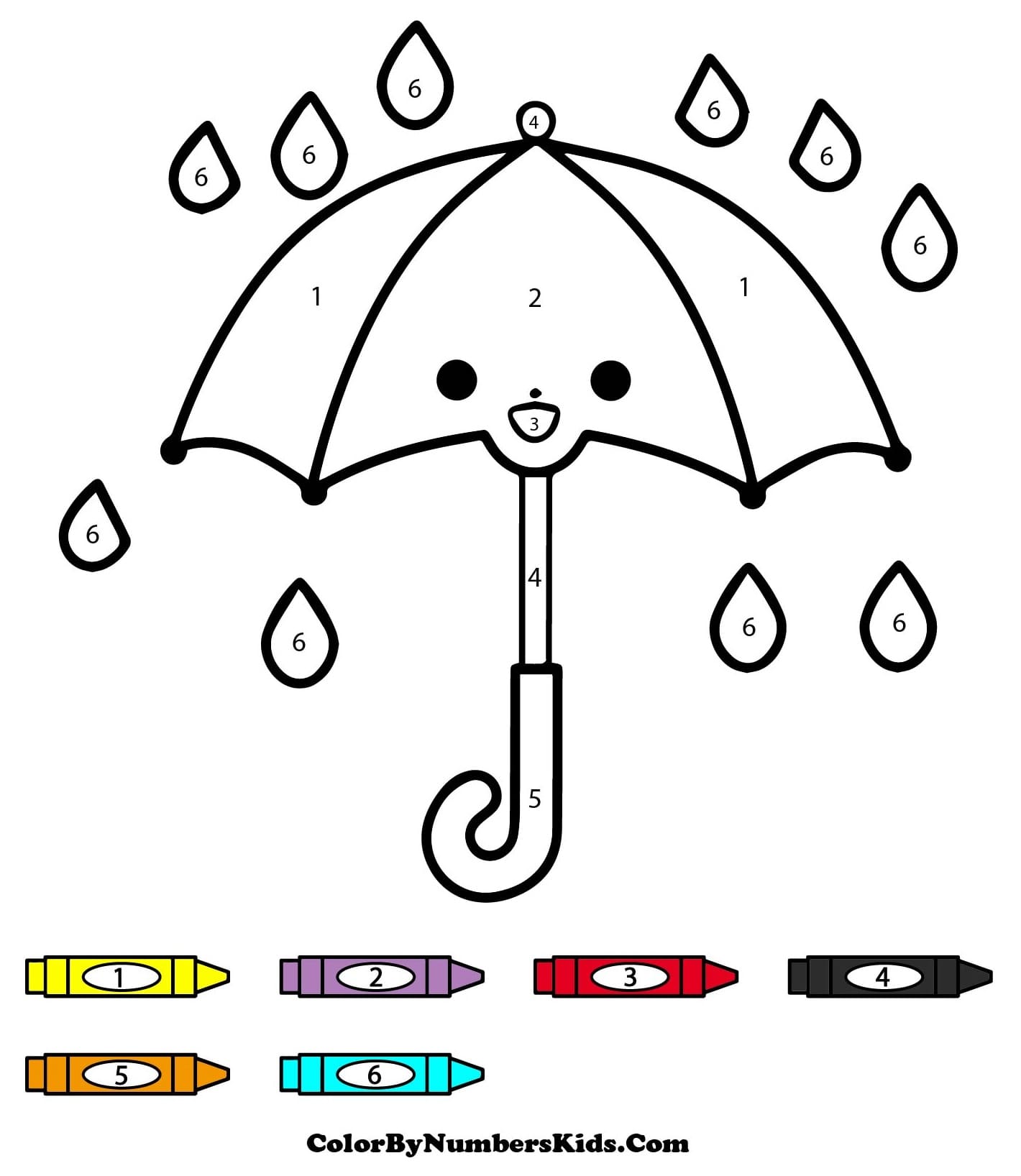 Pretty Umbrella Color By Number