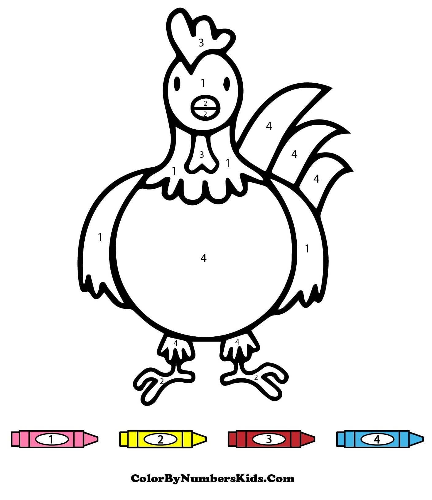 Printable Chicken Color By Number