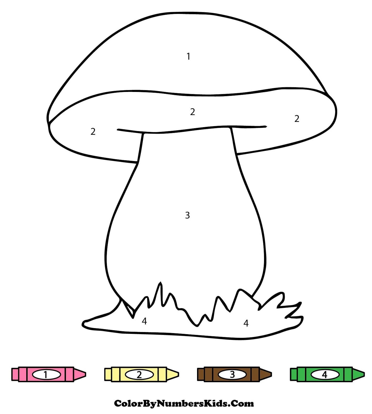 Printable Mushroom Color By Number