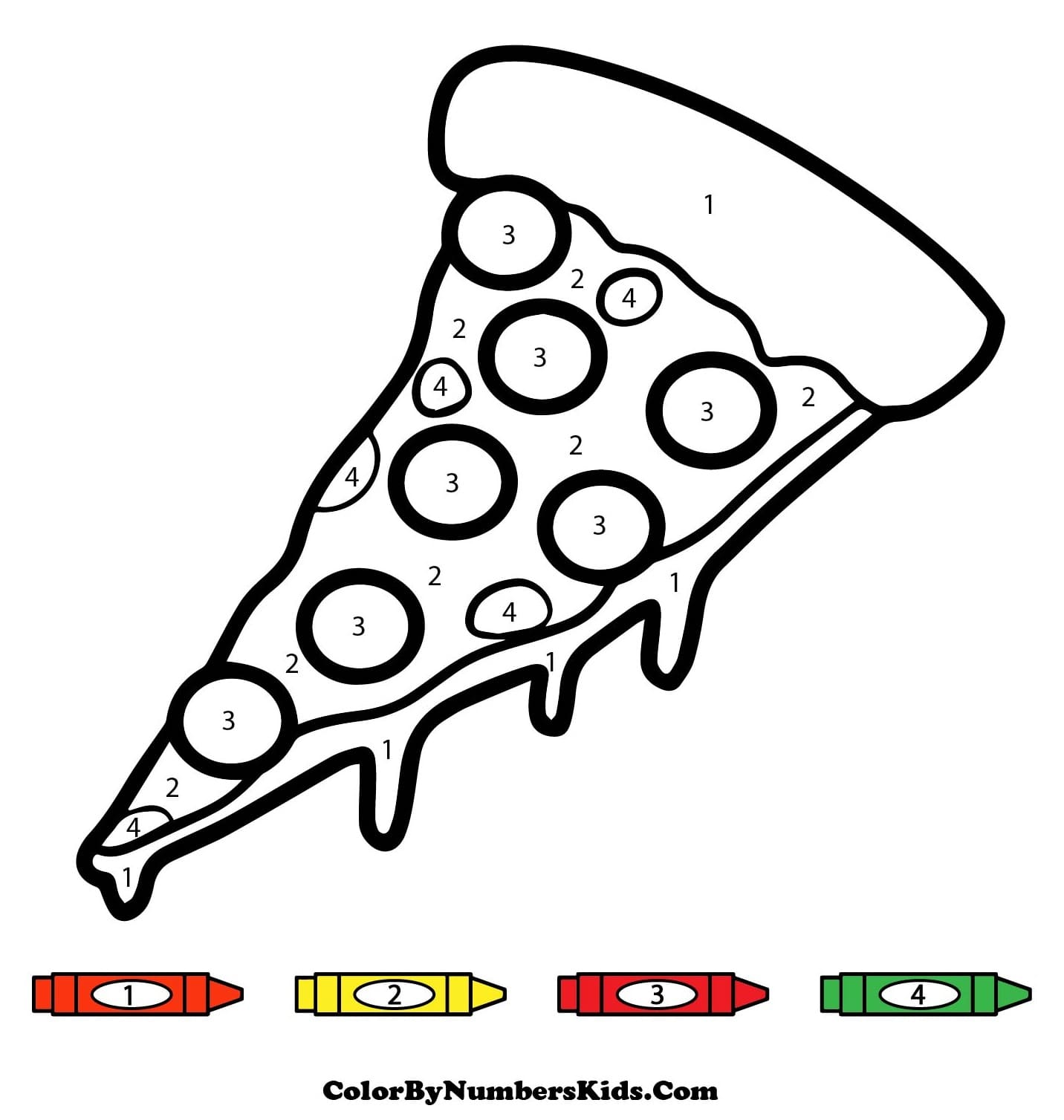 Printable Pizza Color By Number