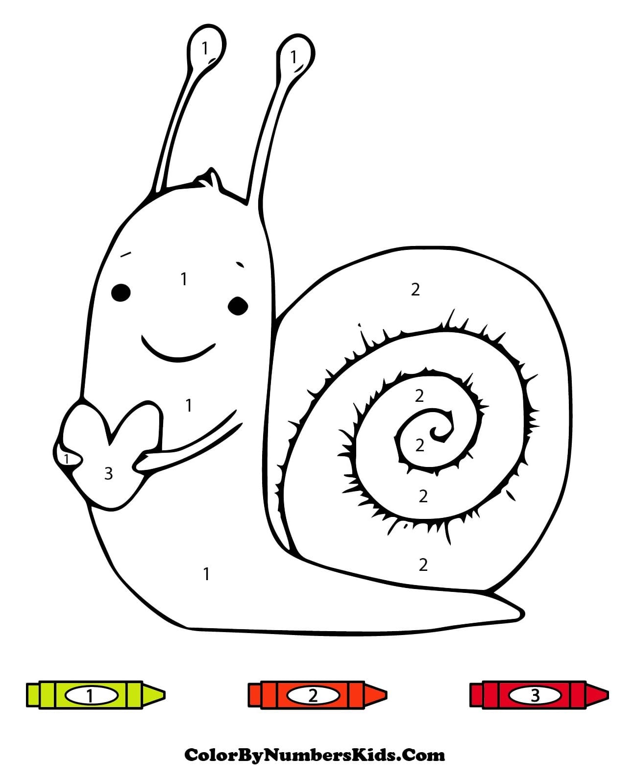 Printable Snail Color By Number