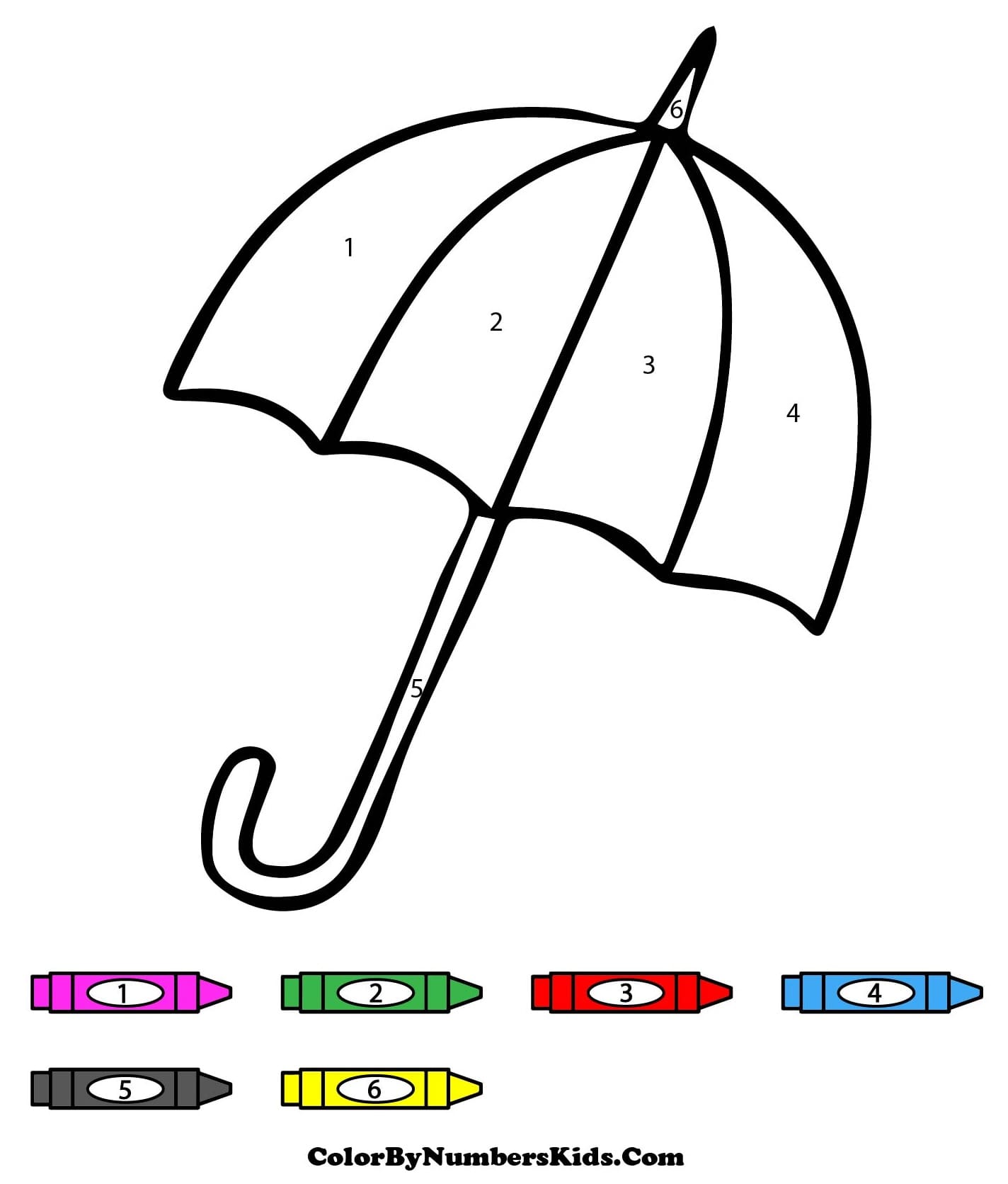 Printable Umbrella Color By Number