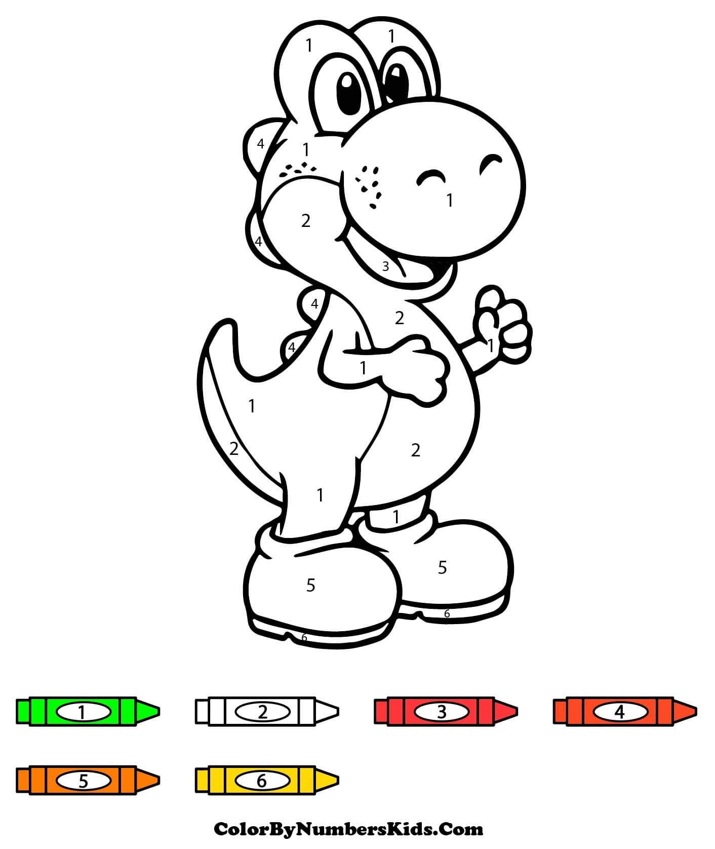 Printable Yoshi Color By Number