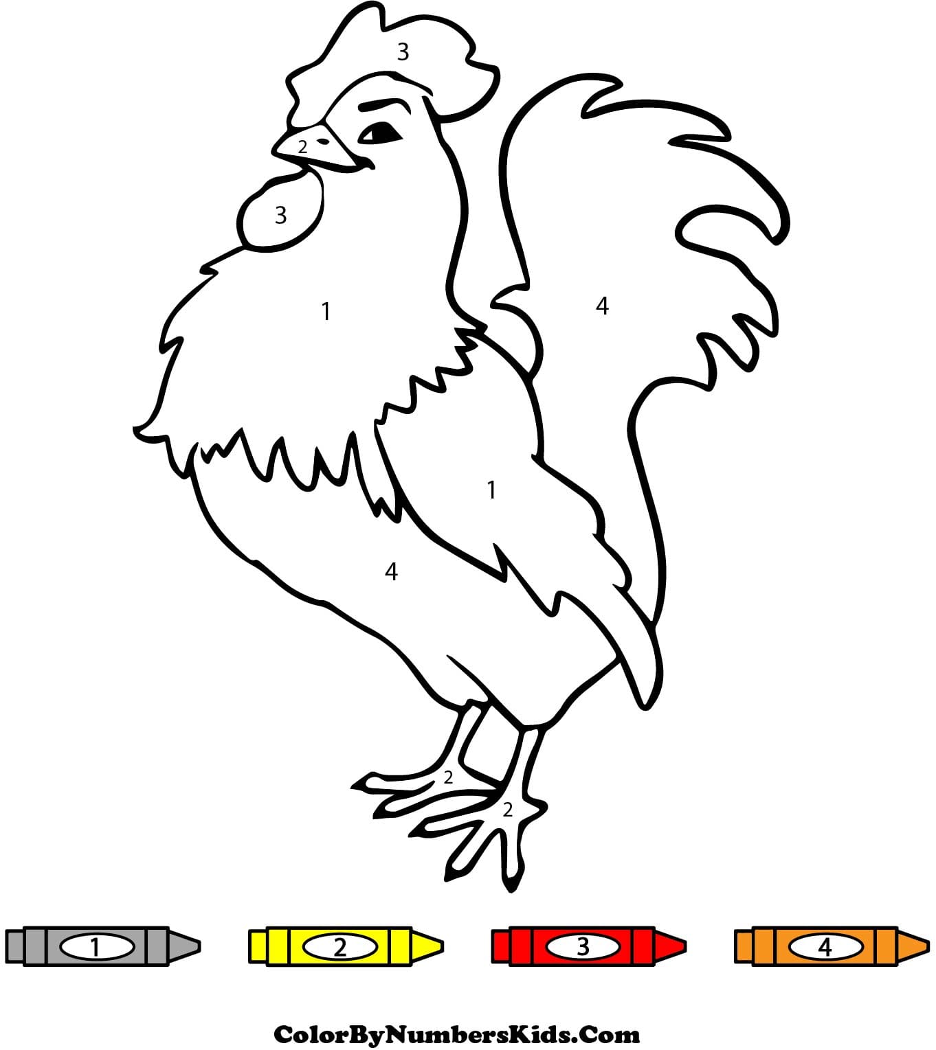 Proud Chicken Color By Number