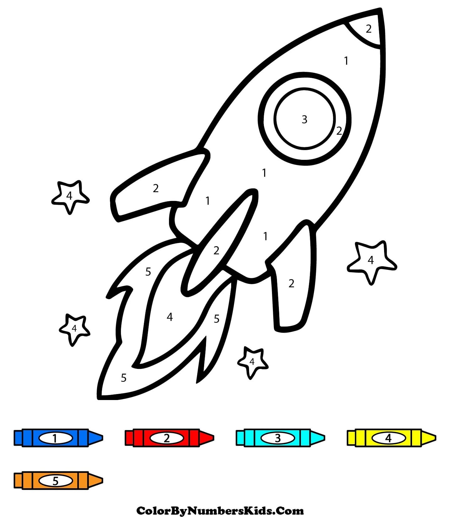 Rocket Color By Number For Kid