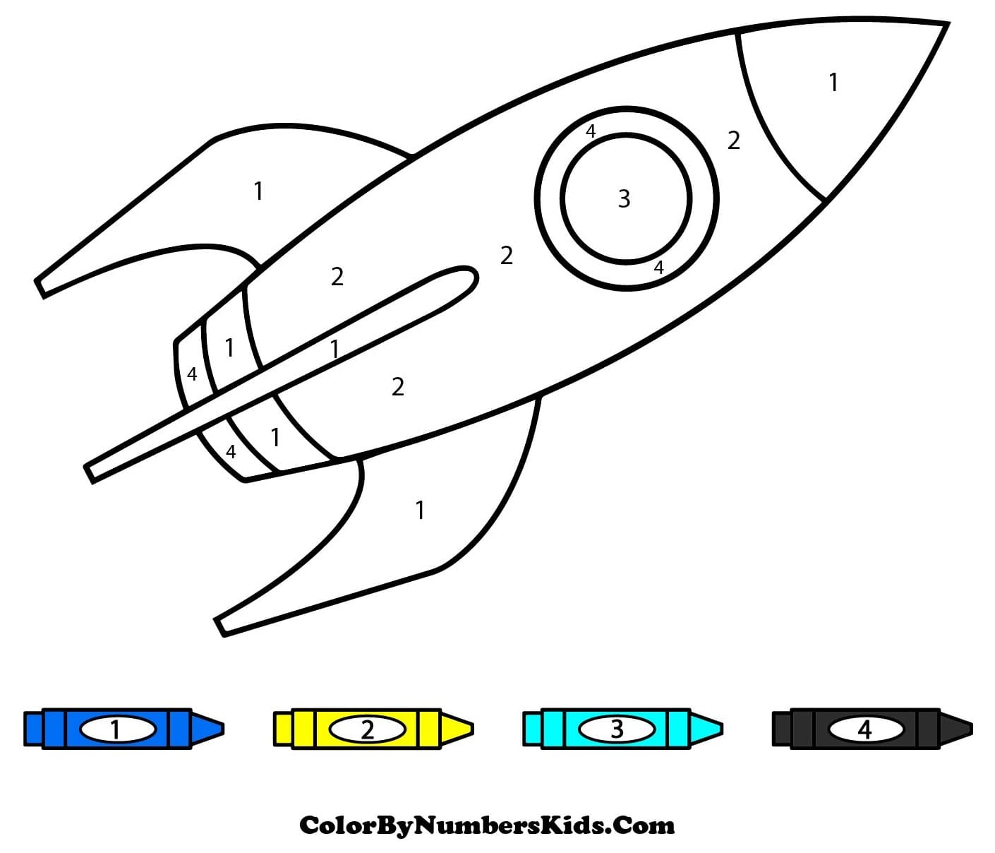 Rocket Color By Number Worksheet