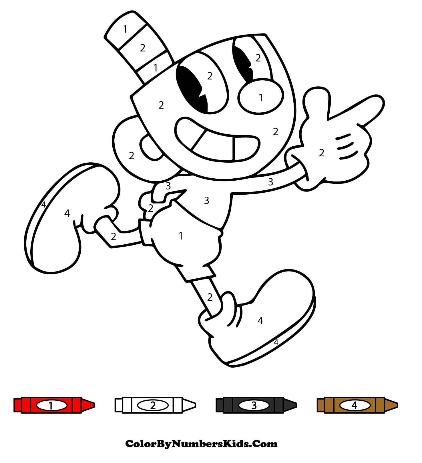 Running Cuphead Color By Number