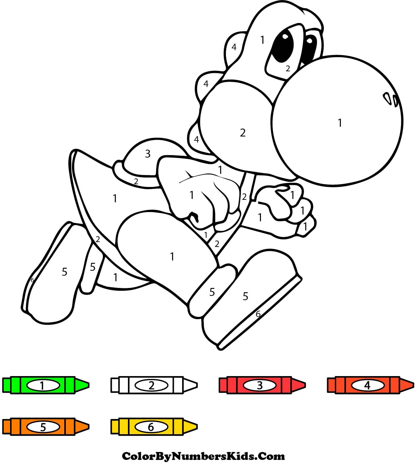 Running Yoshi Color By Number