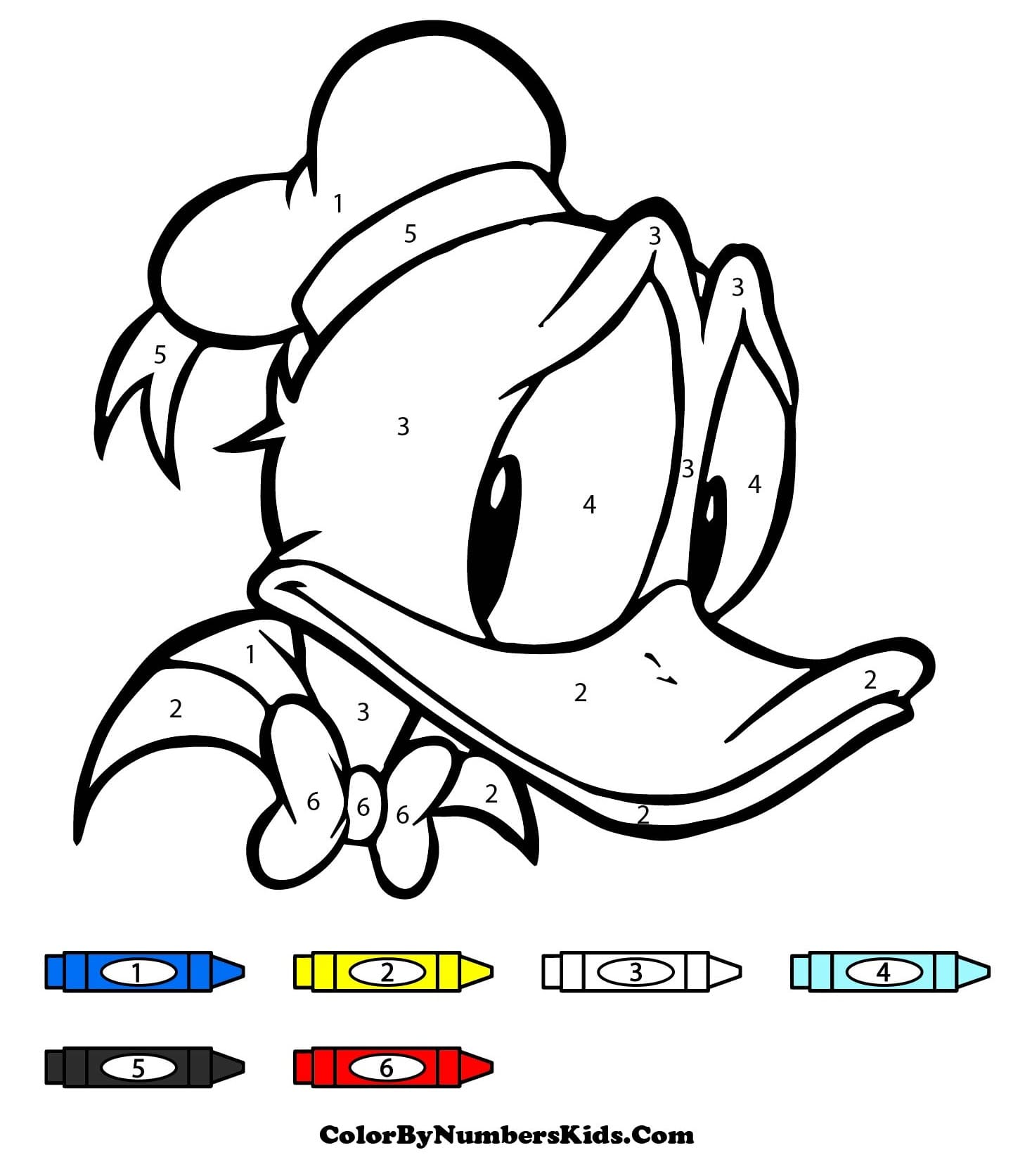 Sad Donald Duck Color By Number