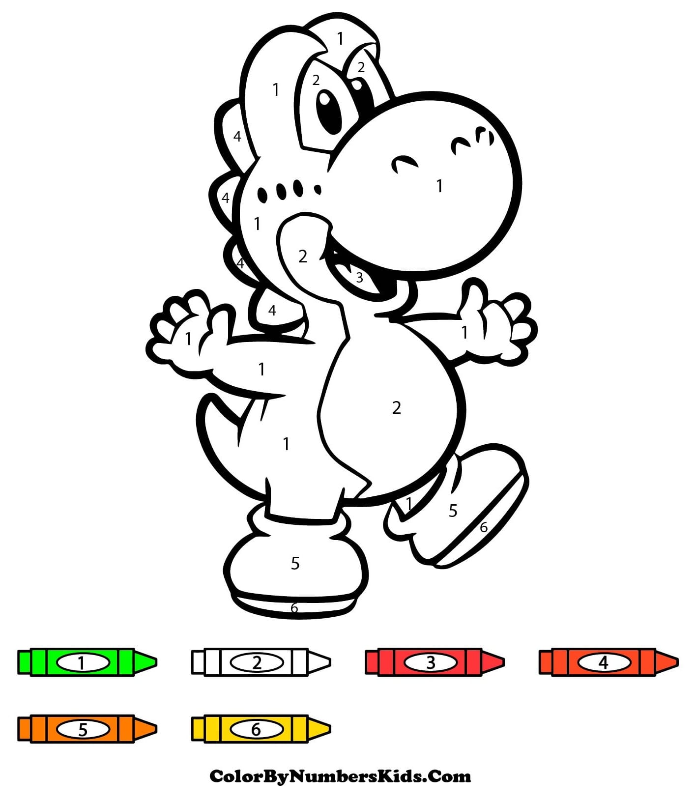 Silly Yoshi Color By Number