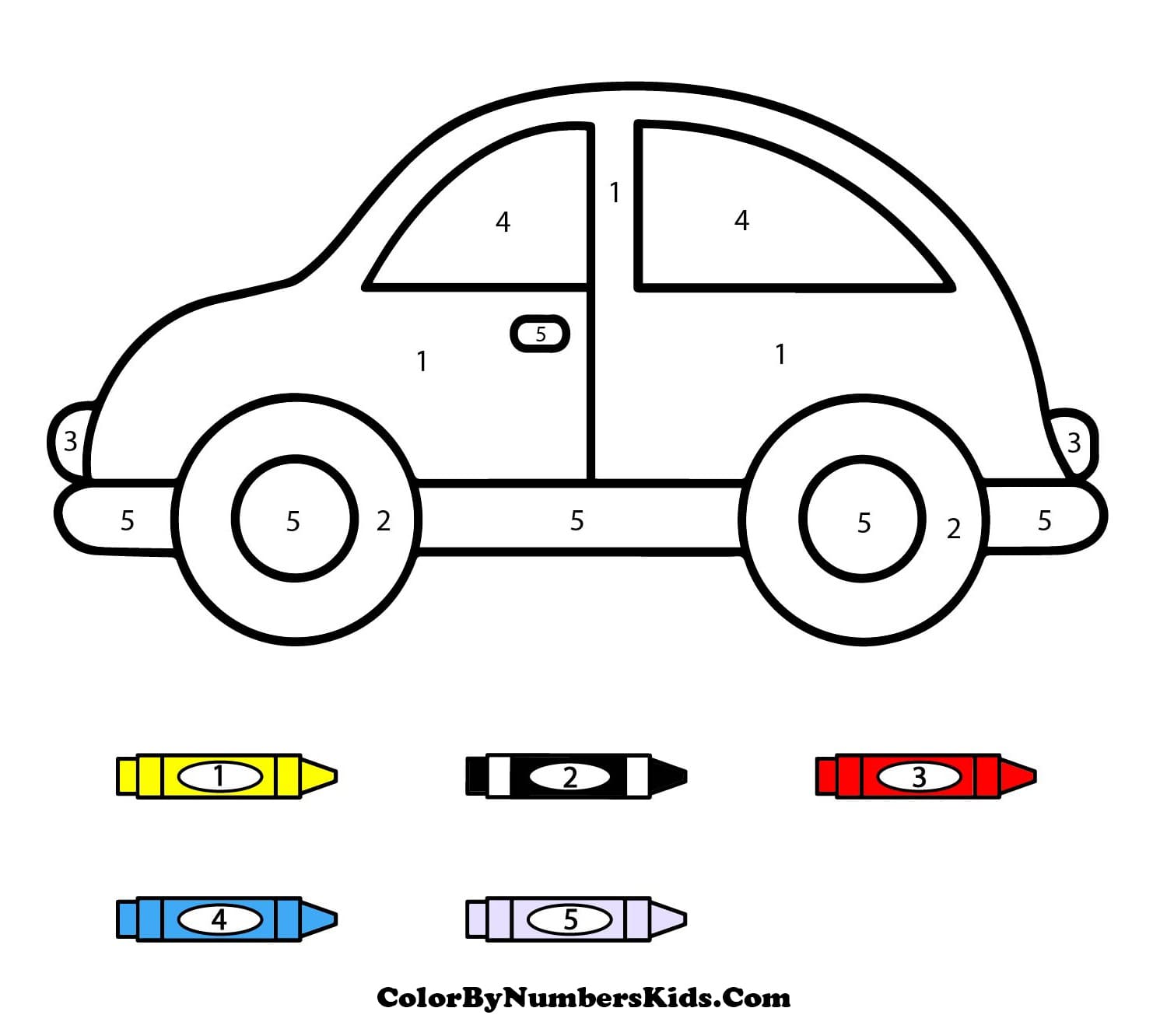 Simple Car Color By Number