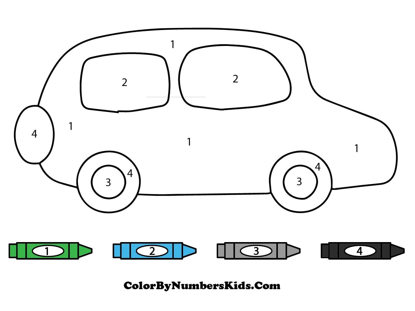 Simple Car Color By Numbers