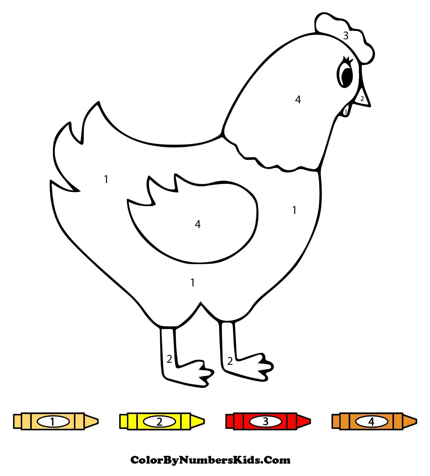 Simple Chicken Color By Number