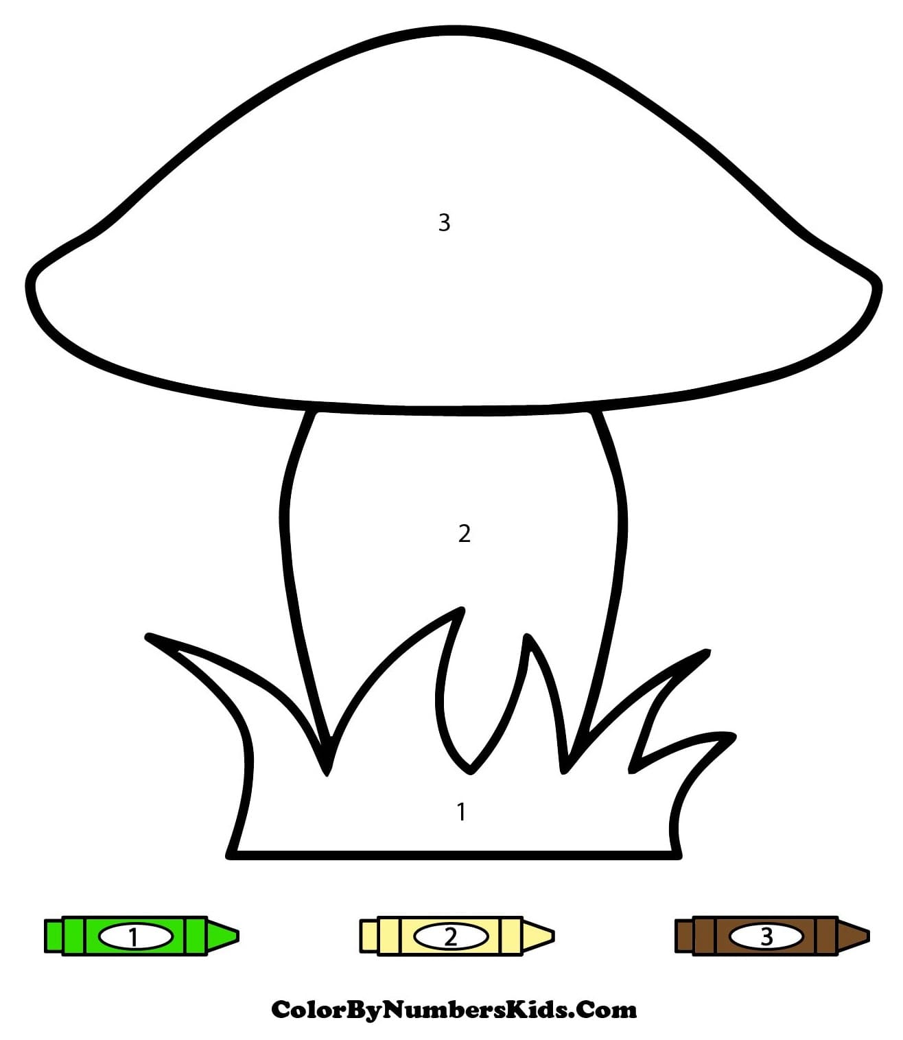 Simple Mushroom Color By Number