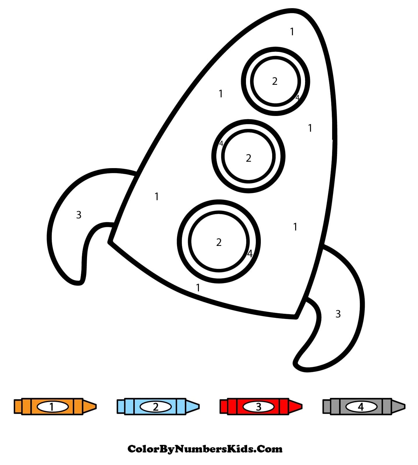 Simple Rocket Color By Number