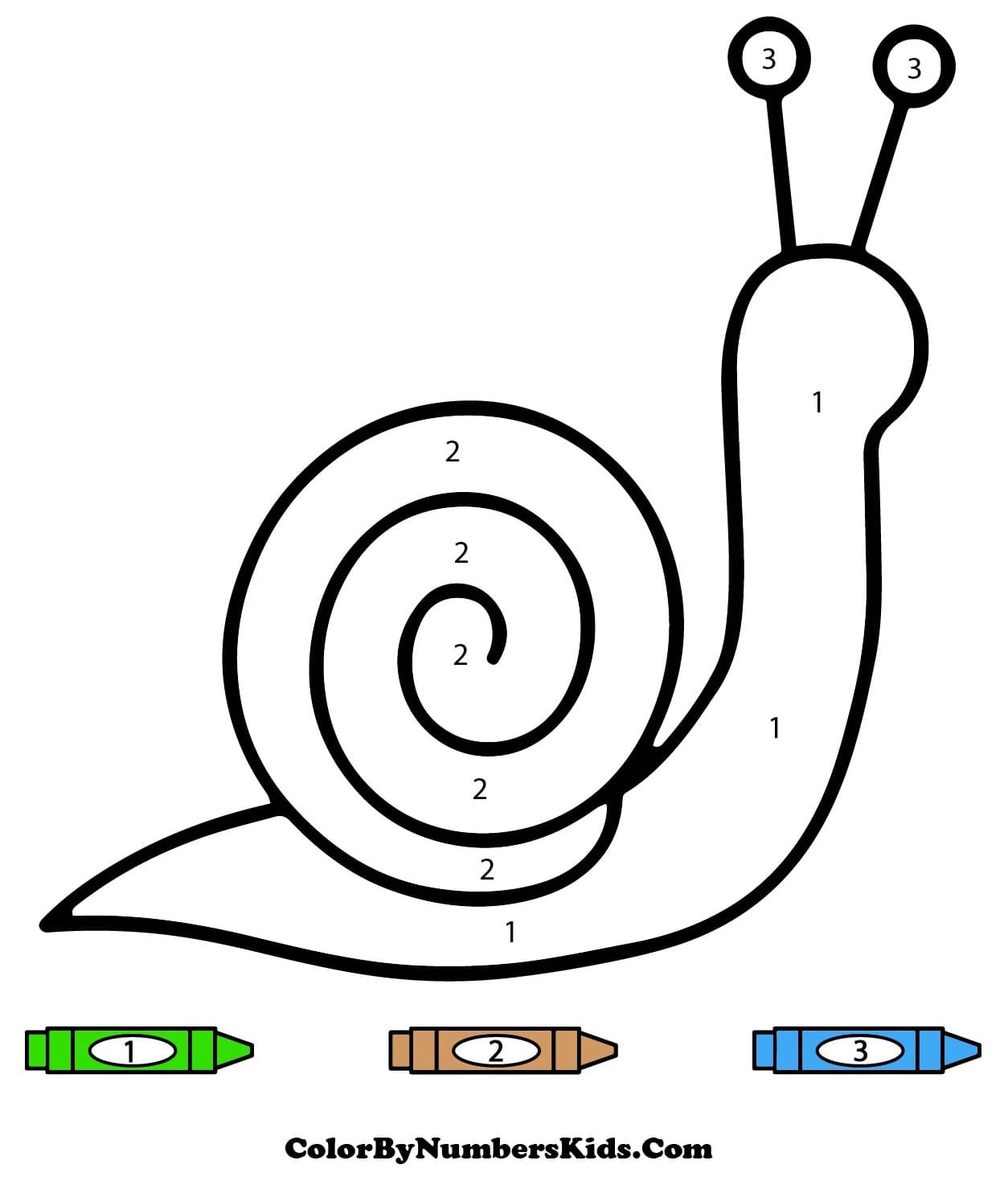 Simple Snail Color By Number