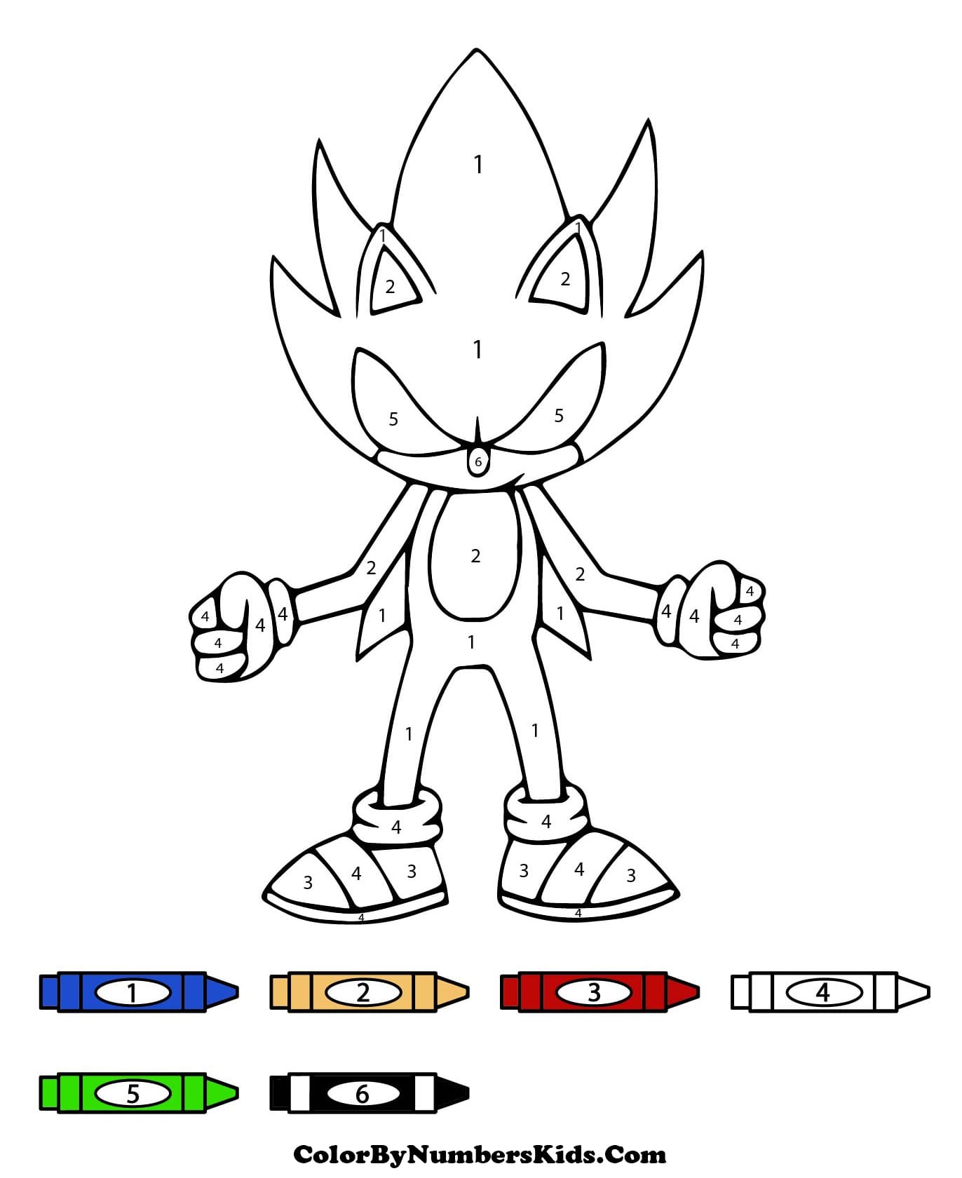 Simple Sonic Color By Number