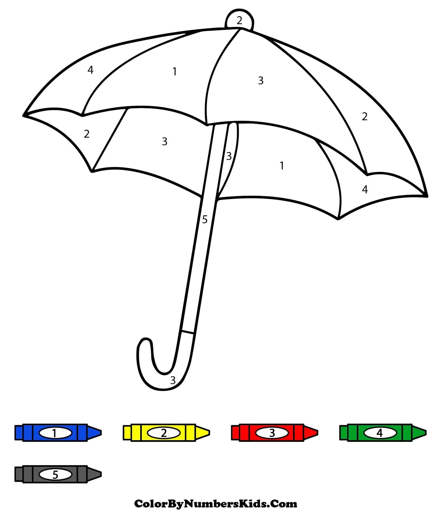 Simple Umbrella Color By Number