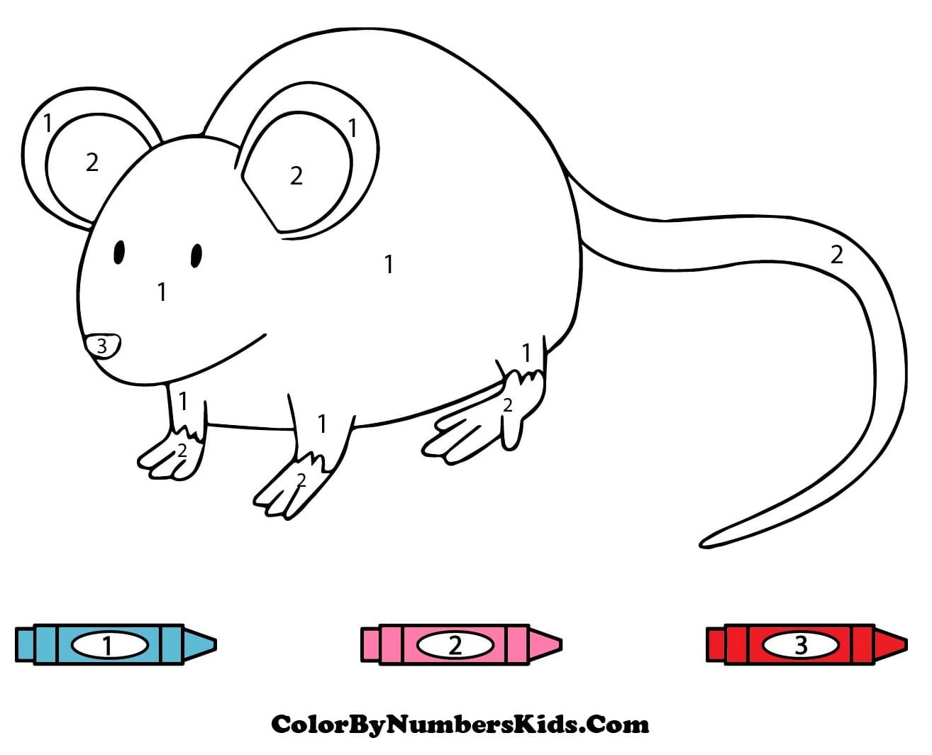 Small Mouse Color By Number