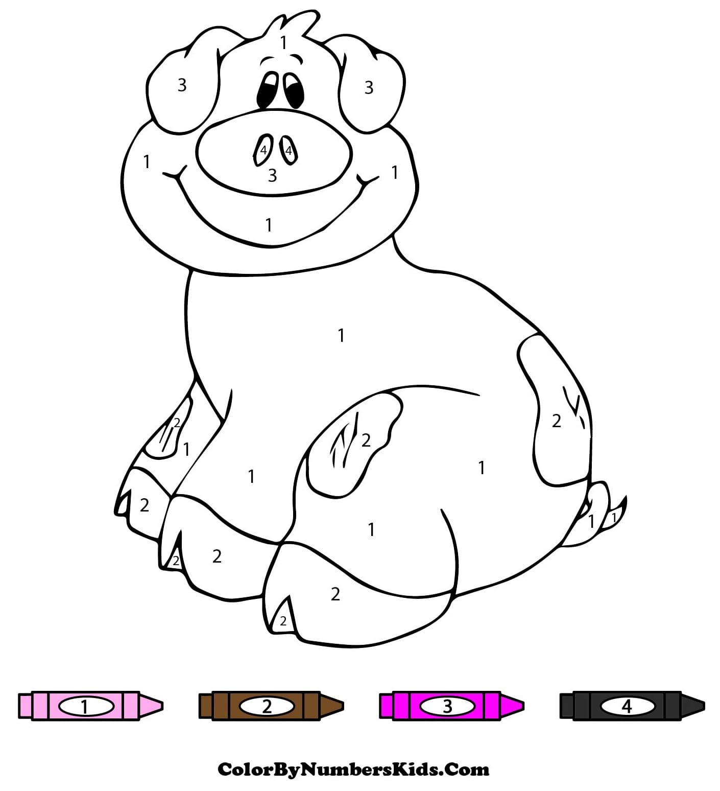 Small Pig Color By Number