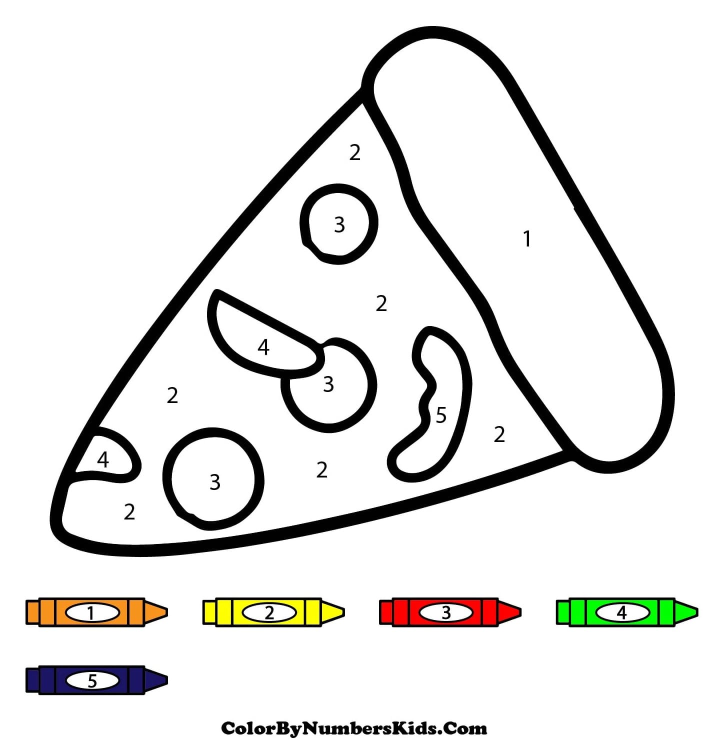 Small Pizza Color By Number