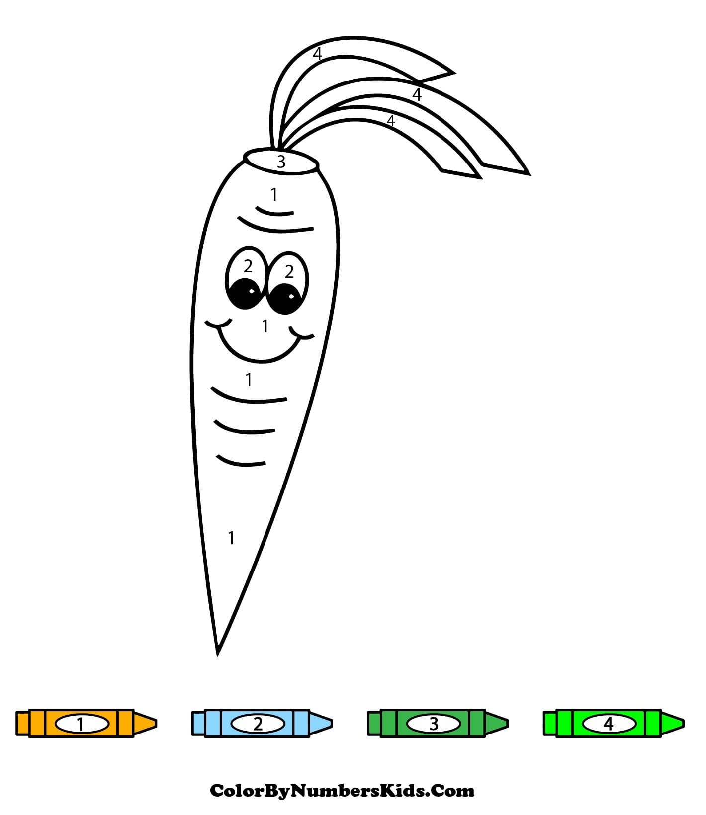 Smiling Carrot Color By Number